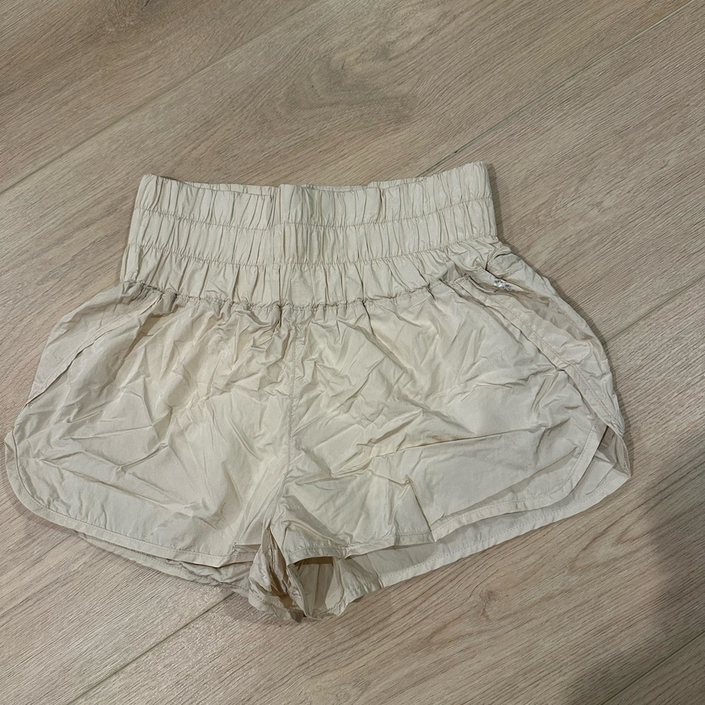 FP Movement by Free People High Waist Beige Shorts